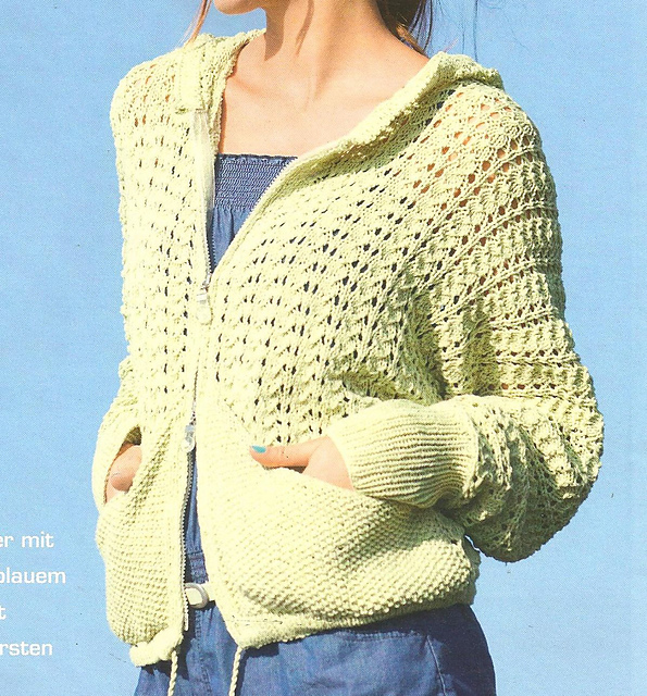 # 27 Kapuzenjacke mit Fledermausärmeln