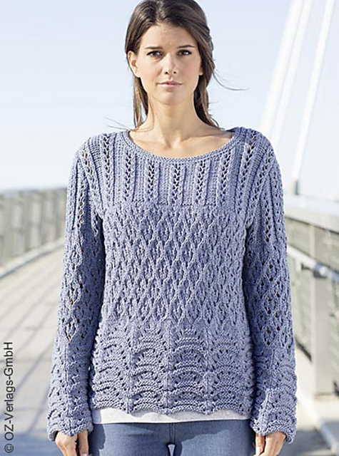 # 20 Pull bleu jean motifs mélangés