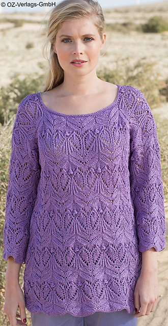 # 20 Ajourmusterpulli in Violett