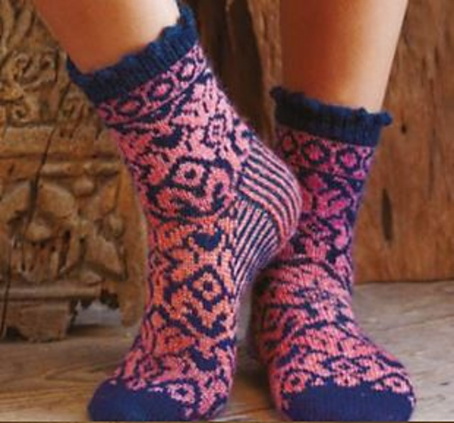 R0007 Socks with Jacquard Pattern
