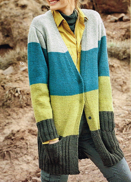 # 10 Jacke mit Blockstreifen