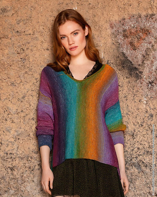 # 11 V-Pullover quer gestrickt