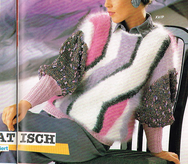 Pulli in Weiß, Pink und Flieder