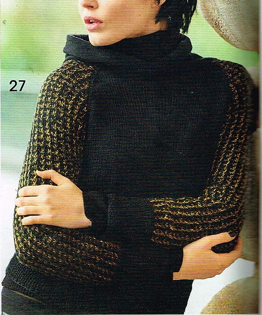 # 27 Pulli mit Ärmeln im Hebemaschenmuster