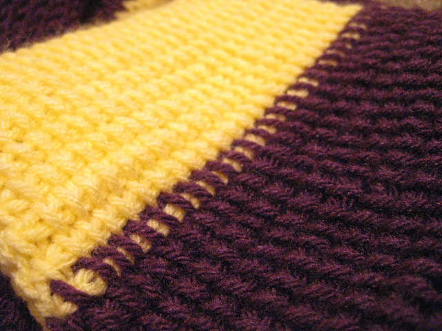 Tunisian Simple Stitch college scarf