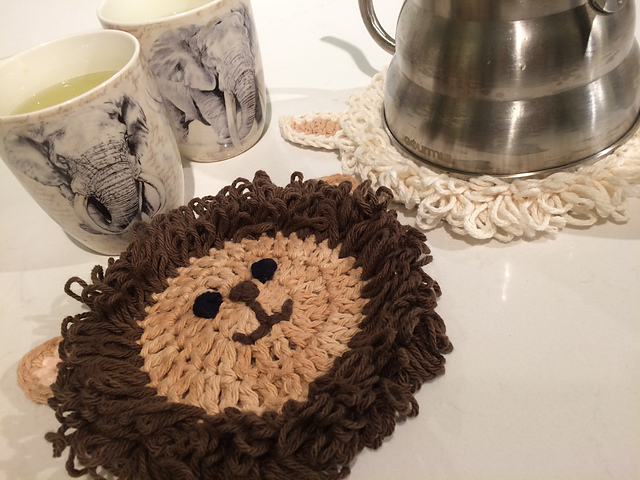 Lamb and Lion Potholders