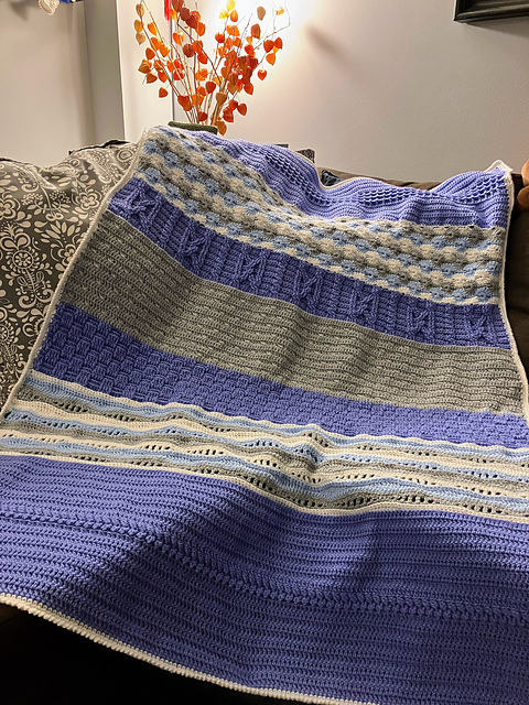 Multi Coloured & Textured Blanket