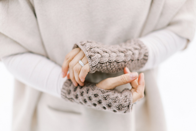 Comforting Cables Fingerless Mitts