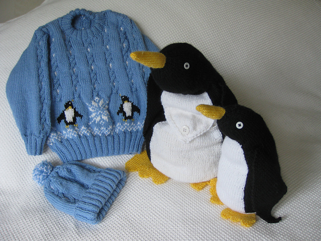 Design14 - Penguin Sweater, Hat, Toy and Backpack