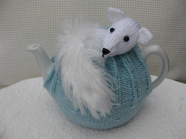 Arctic Fox Tea Cosy and Egg Cosy