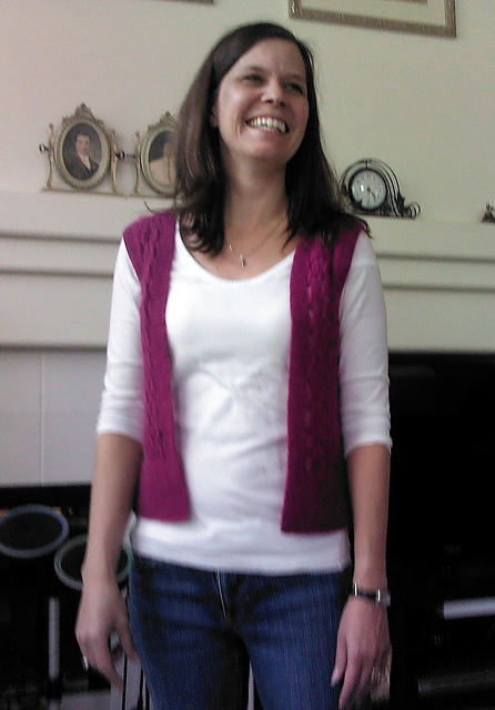 Lace and Garter Stitch Cropped Vest