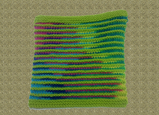 Stripy Ridged Washcloth