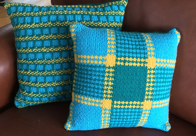 Slip Stitch Knitting: Two Pillows