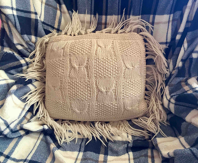 Cable and Seed Pillow