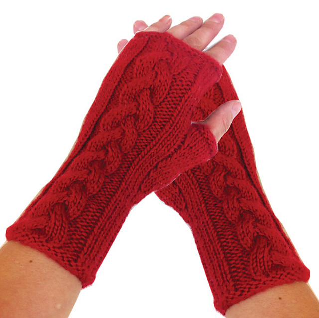 Cabled Mitts