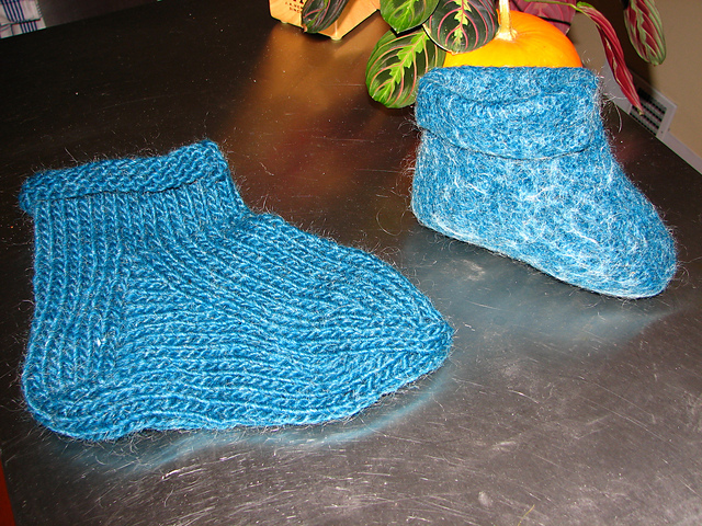 Slipper Socks with Split Front Fold Over Cuff 