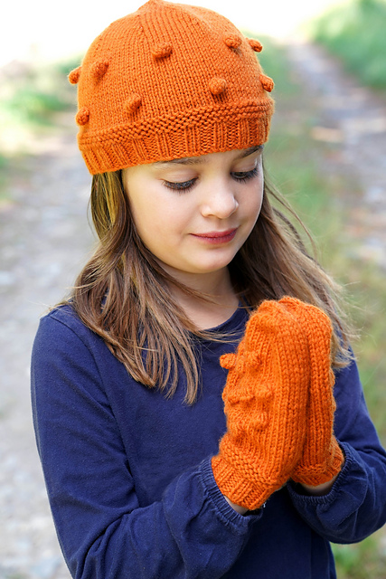Popcorn Beanie and Mittens