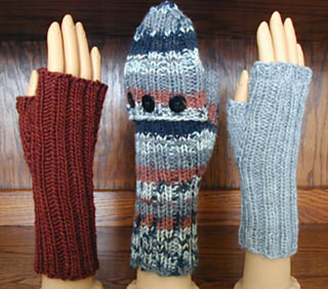 Fingerless Gloves - Mitts 5 sts/1"  (AC-016)