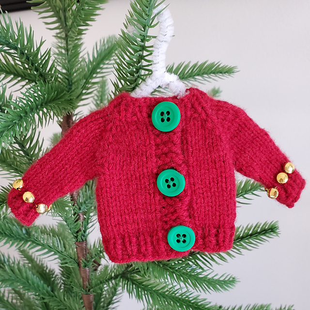 Ravelry: Cardigan Sweater Ornament pattern by Lisa Fishman