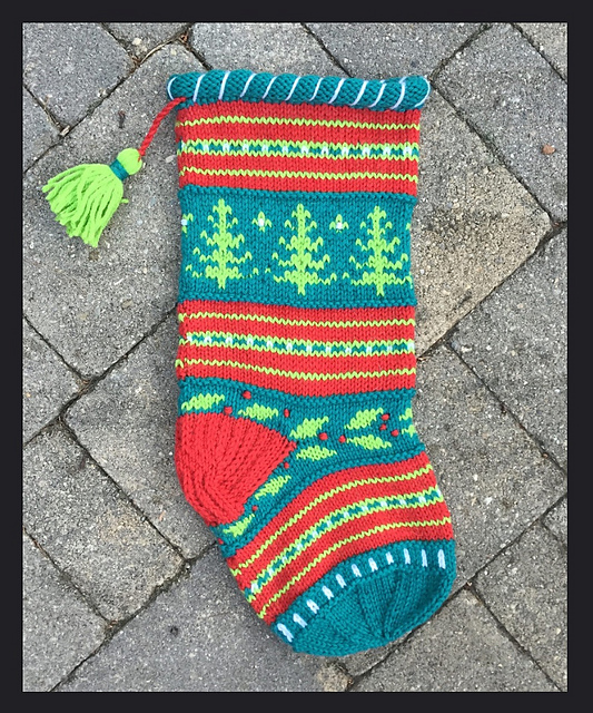 Stripes & Strands Christmas Stocking