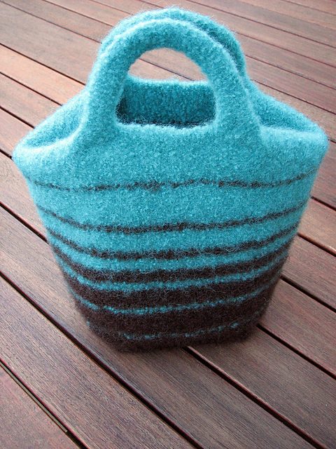 Knitted and Felted Tote Bag/Purse #7