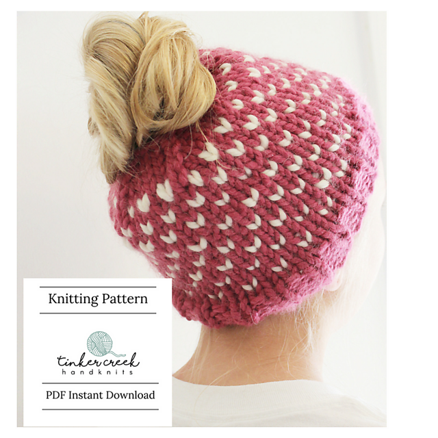 Hearts Bun Hat
