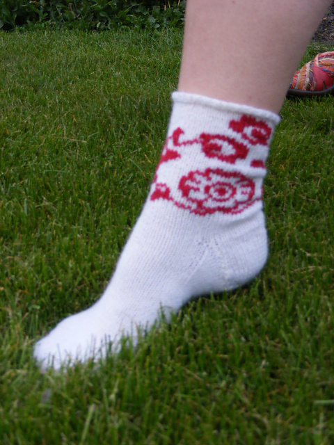 Russland - Socken mit Blumenranke