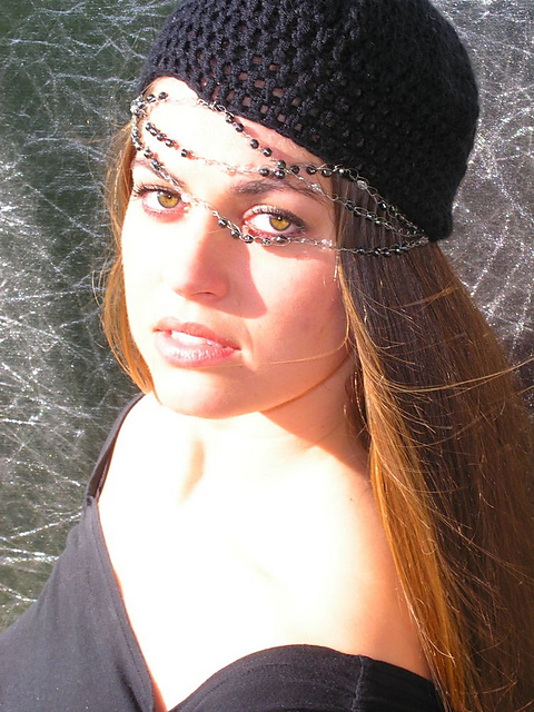 Black Eco Beret with Chains