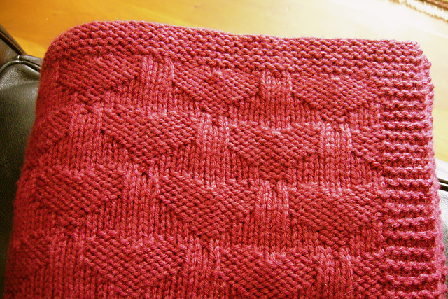 Interlocked Hearts Baby Blanket
