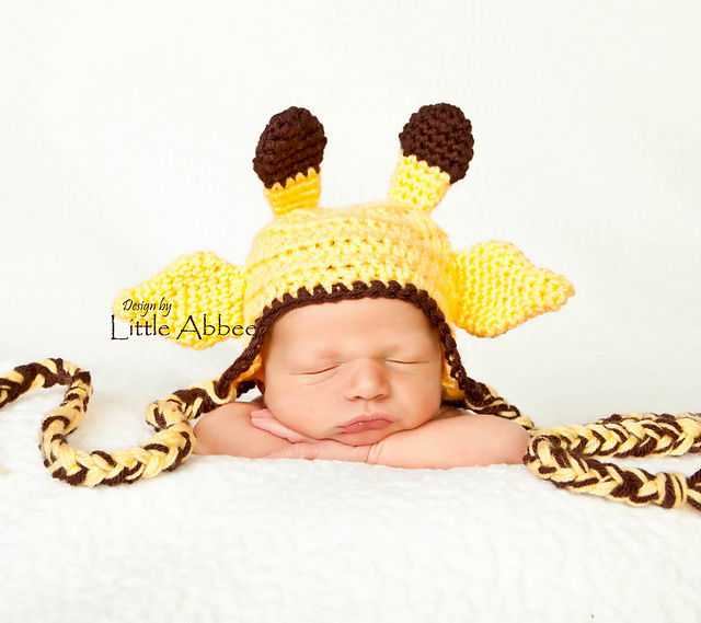 Baby Giraffe Earflap Hat