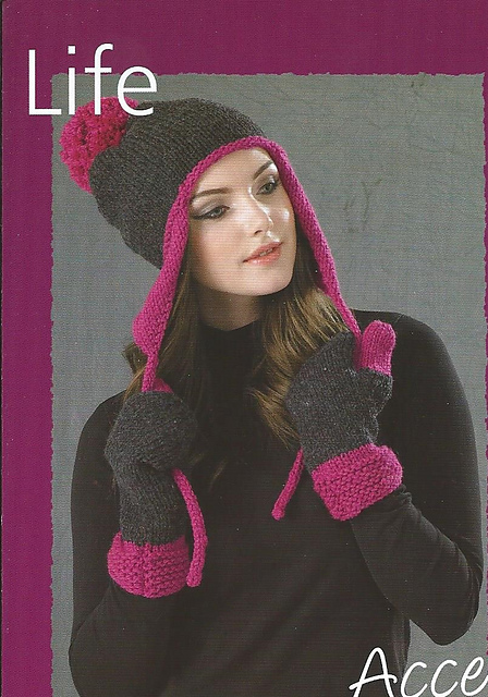8765 Ear flap hat and mittens