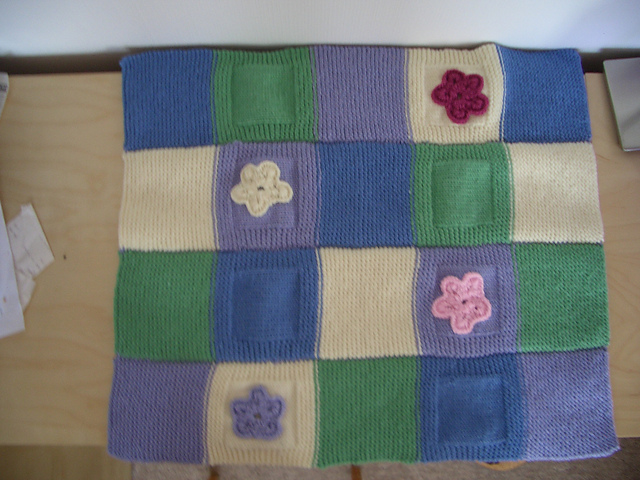 Flowers and Squares Blanket