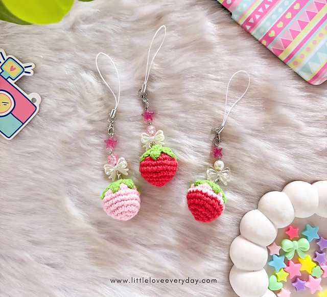 Strawberry phone charm