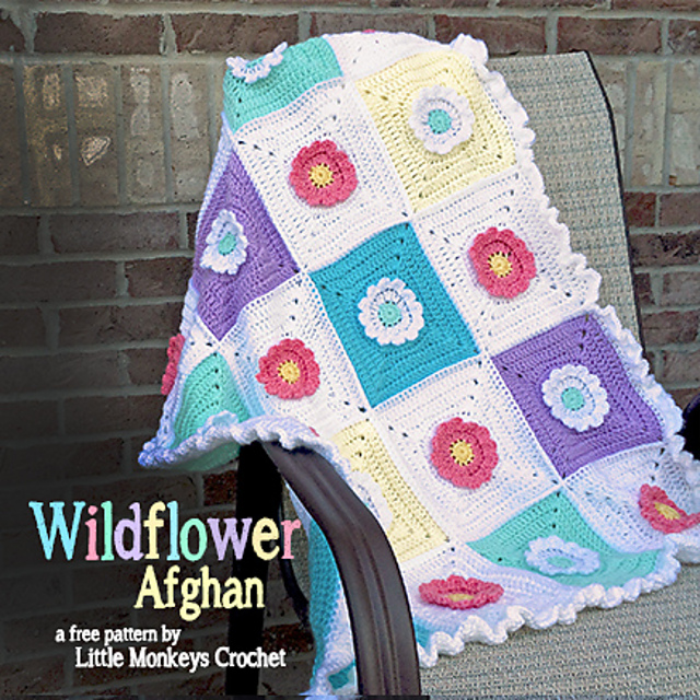 Wildflower Granny Square Afghan