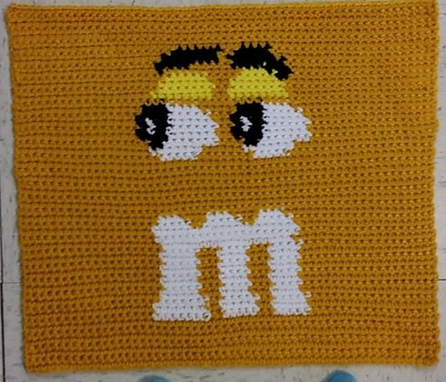 Yellow M Pillow 55x55