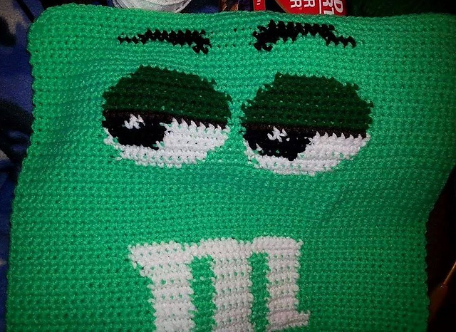 Green M Pillow 55x55