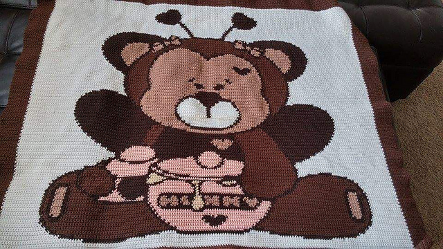 Beary Yummy 175x175 Throw Size