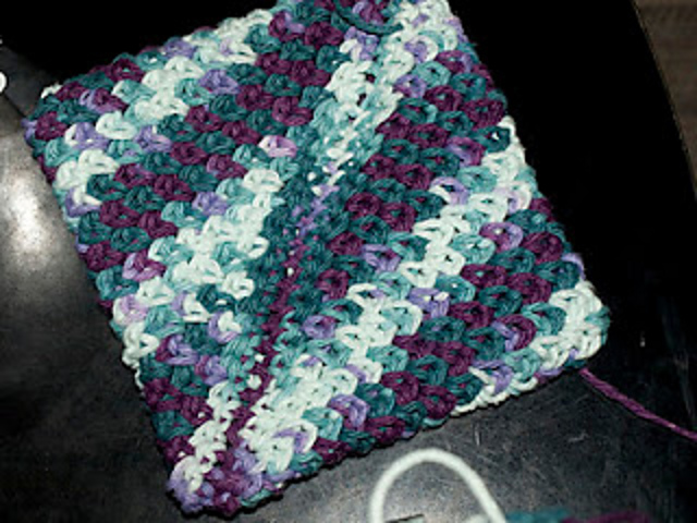 Double Thick Moss Stitch Potholder