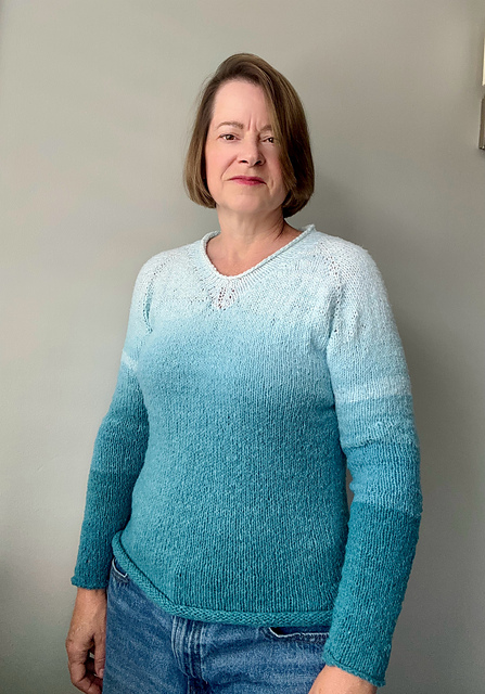 Simple Cosy Ombré V-Neck Sweater