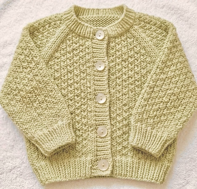 Double Moss Baby Cardigan