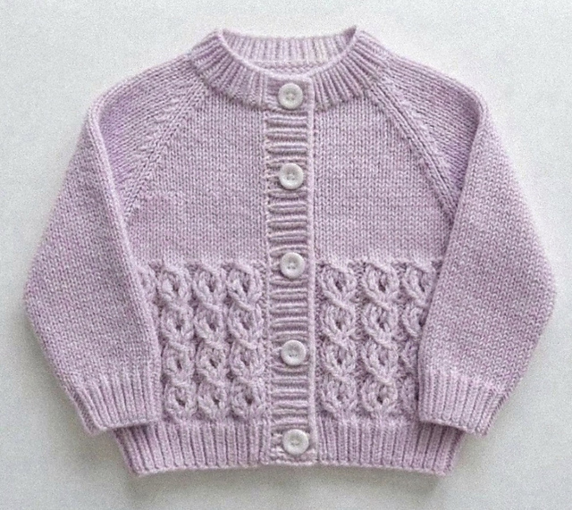 Mock Cable Baby Cardigan