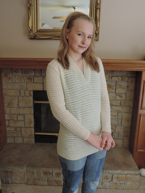 Open Check Sweater