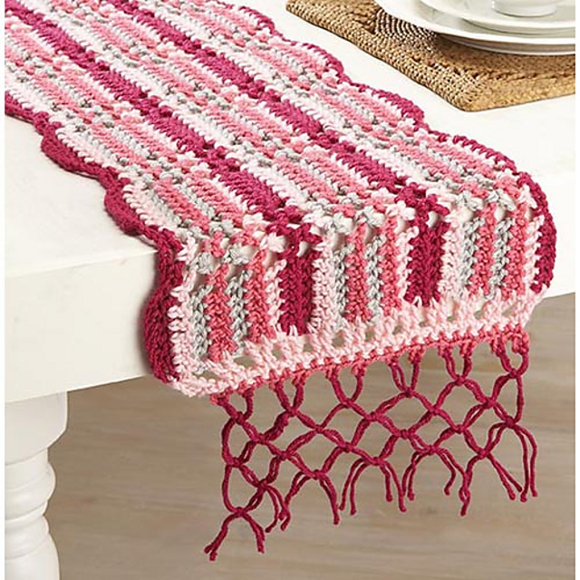 Lacy Stripes Table Runner