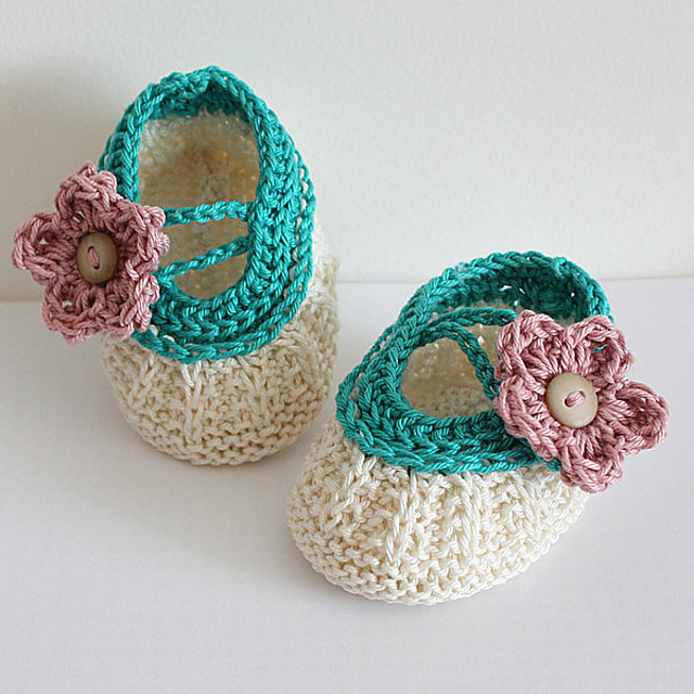 Apple Blossom Baby Booties