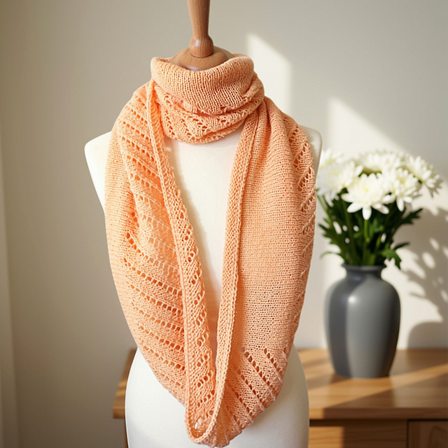 Diagonal Lace Cowl Scarf Shawl