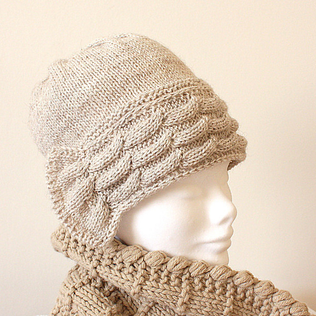 Hat#2 /Cable pattern/ alpaca yarn