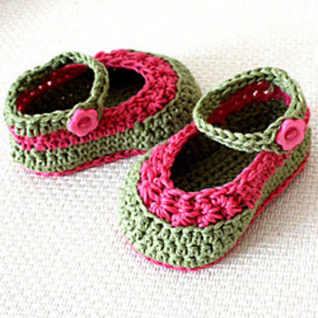 Baby Booties Daisy Crochet Stitch 