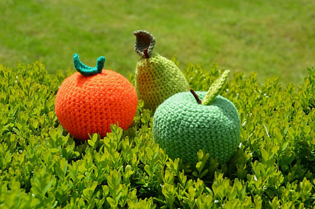 Apple, Pear and Orange Amigurumi