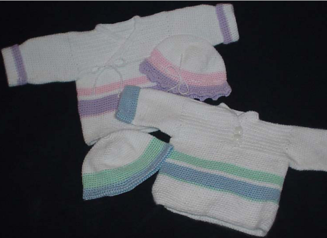 Kimono Baby Crochet Sweater Set