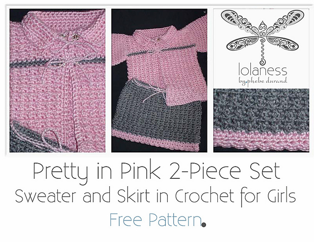 Pretty in Pink Baby Girl Set to Crochet